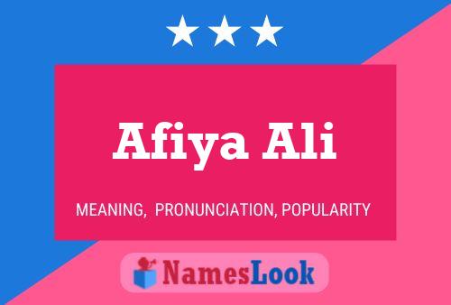 Afiya Ali Name Poster