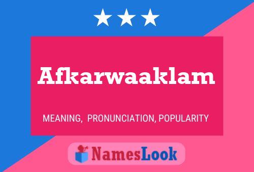 Afkarwaaklam Name Poster