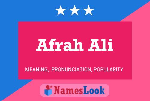 Afrah Ali Name Poster