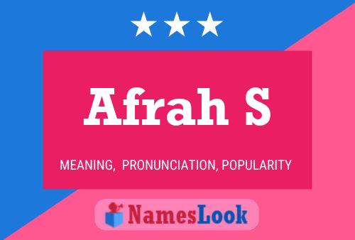 Afrah S Name Poster