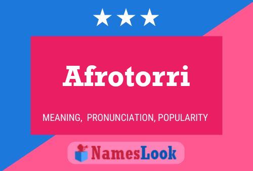 Afrotorri Name Poster