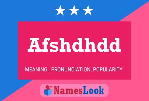 Afshdhdd Name Poster