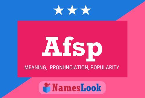 Afsp Name Poster