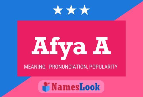 Afya A Name Poster