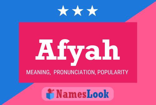 Afyah Name Poster