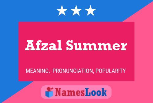 Afzal Summer Name Poster