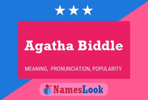 Agatha Biddle Name Poster