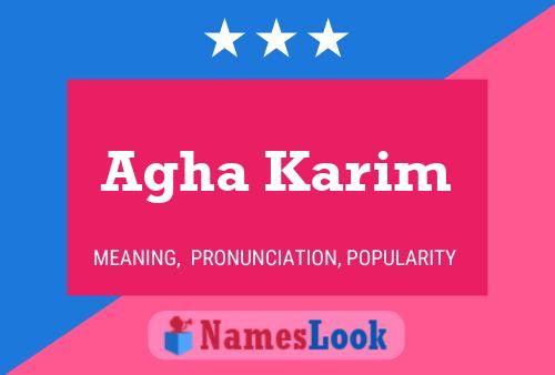 Agha Karim Name Poster