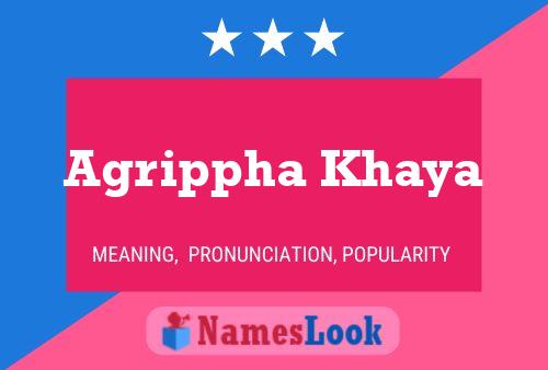 Agrippha Khaya Name Poster