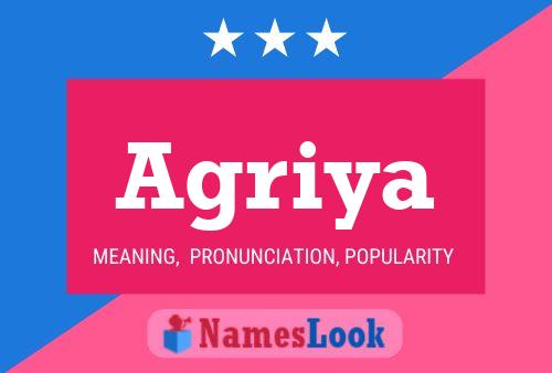 Agriya Name Poster