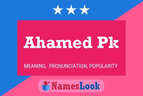 Ahamed Pk Name Poster