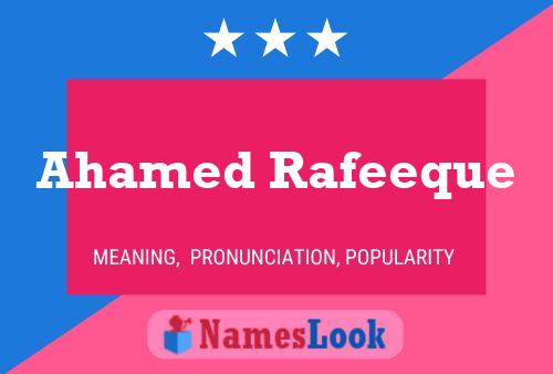 Ahamed Rafeeque Name Poster