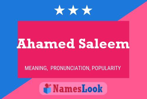 Ahamed Saleem Name Poster