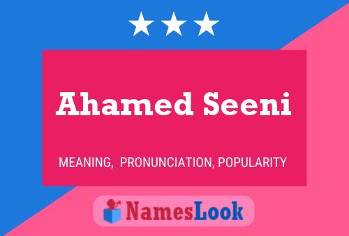 Ahamed Seeni Name Poster