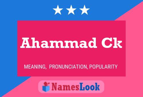 Ahammad Ck Name Poster