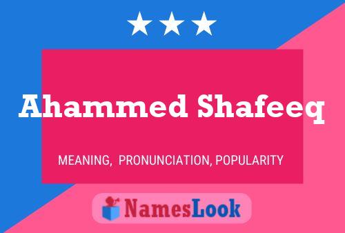 Ahammed Shafeeq Name Poster