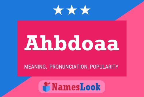 Ahbdoaa Name Poster