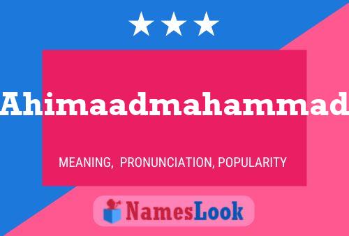 Ahimaadmahammad Name Poster