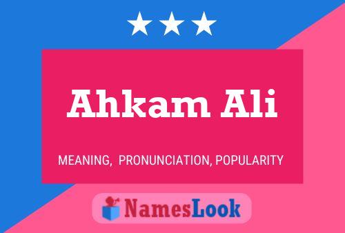 Ahkam Ali Name Poster