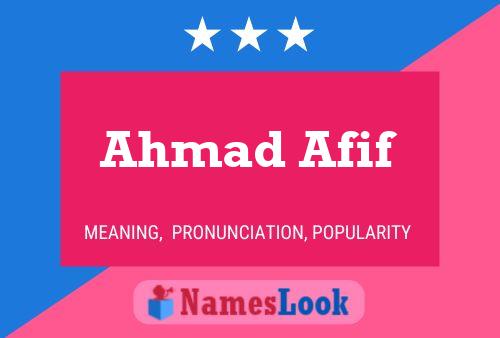 Ahmad Afif Name Poster