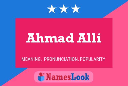 Ahmad Alli Name Poster