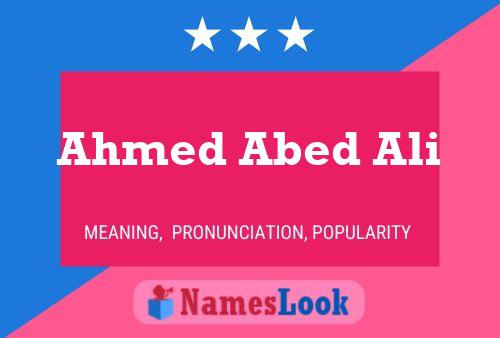 Ahmed Abed Ali Name Poster