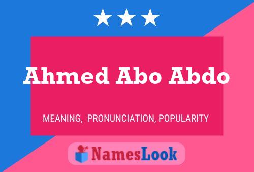 Ahmed Abo Abdo Name Poster