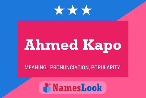 Ahmed Kapo Name Poster