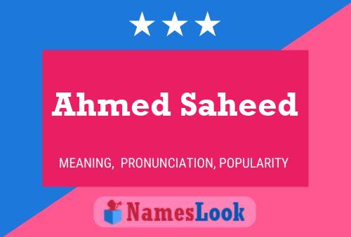 Ahmed Saheed Name Poster