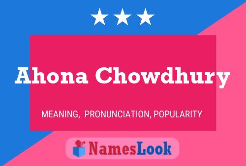 Ahona Chowdhury Name Poster