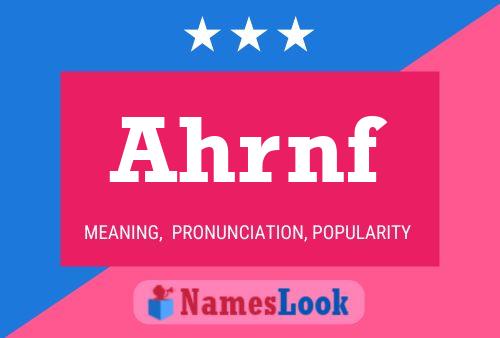 Ahrnf Name Poster