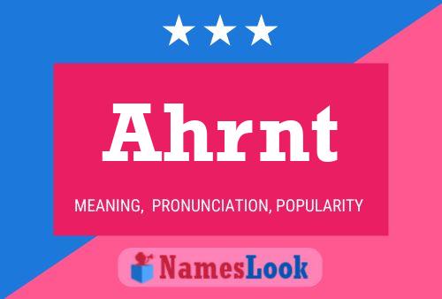 Ahrnt Name Poster