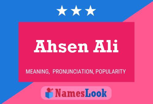 Ahsen Ali Name Poster