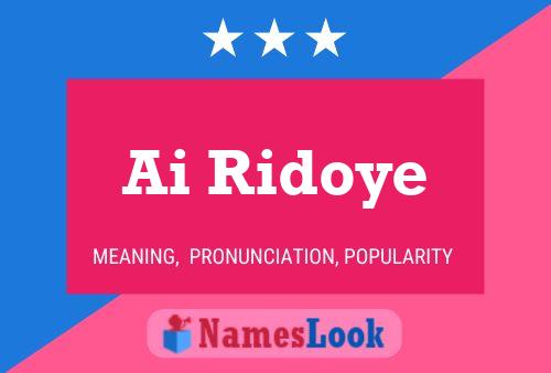 Ai Ridoye Name Poster