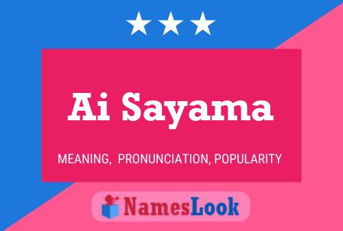 Ai Sayama Name Poster