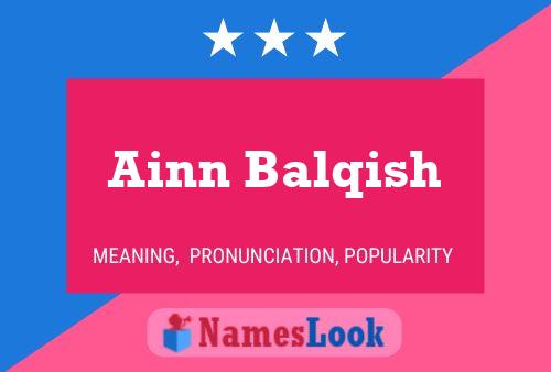 Ainn Balqish Name Poster