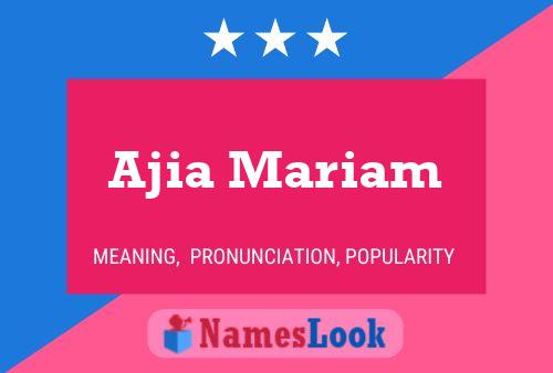 Ajia Mariam Name Poster