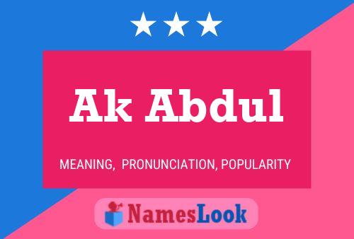 Ak Abdul Name Poster