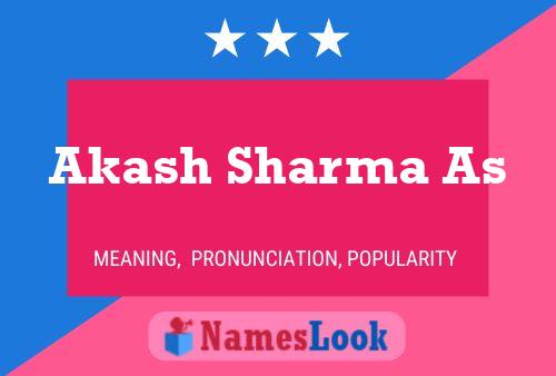 Akash Sharma As Name Poster