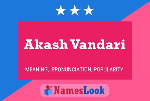 Akash Vandari Name Poster