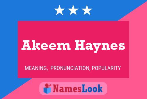 Akeem Haynes Name Poster