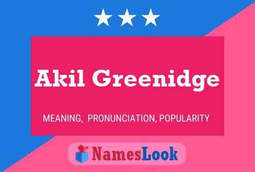 Akil Greenidge Name Poster