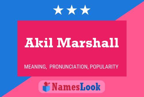 Akil Marshall Name Poster