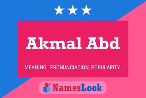 Akmal Abd Name Poster