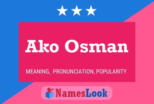 Ako Osman Name Poster