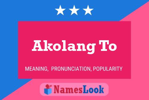 Akolang To Name Poster