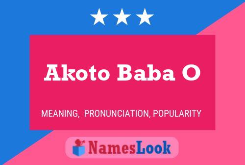 Akoto Baba O Name Poster