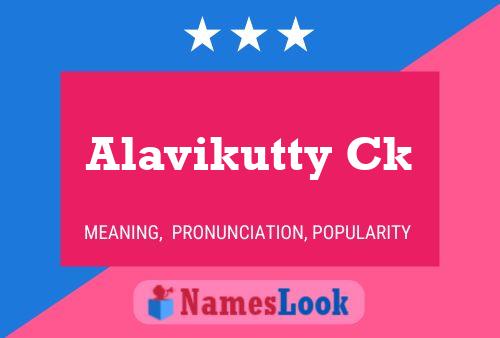 Alavikutty Ck Name Poster