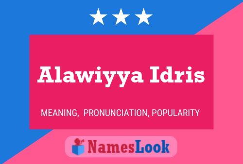 Alawiyya Idris Name Poster