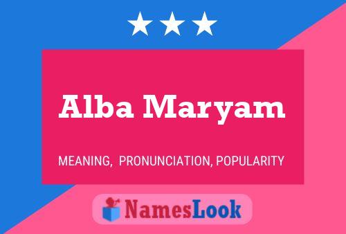 Alba Maryam Name Poster